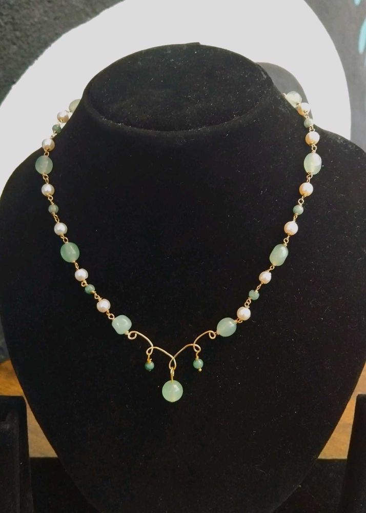 Beaded Green Necklace
