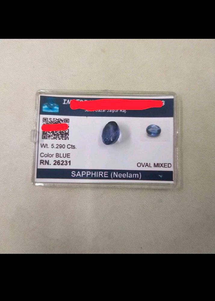 5.290 CTS. Original Blue Sapphire(Neelam/नीलम)