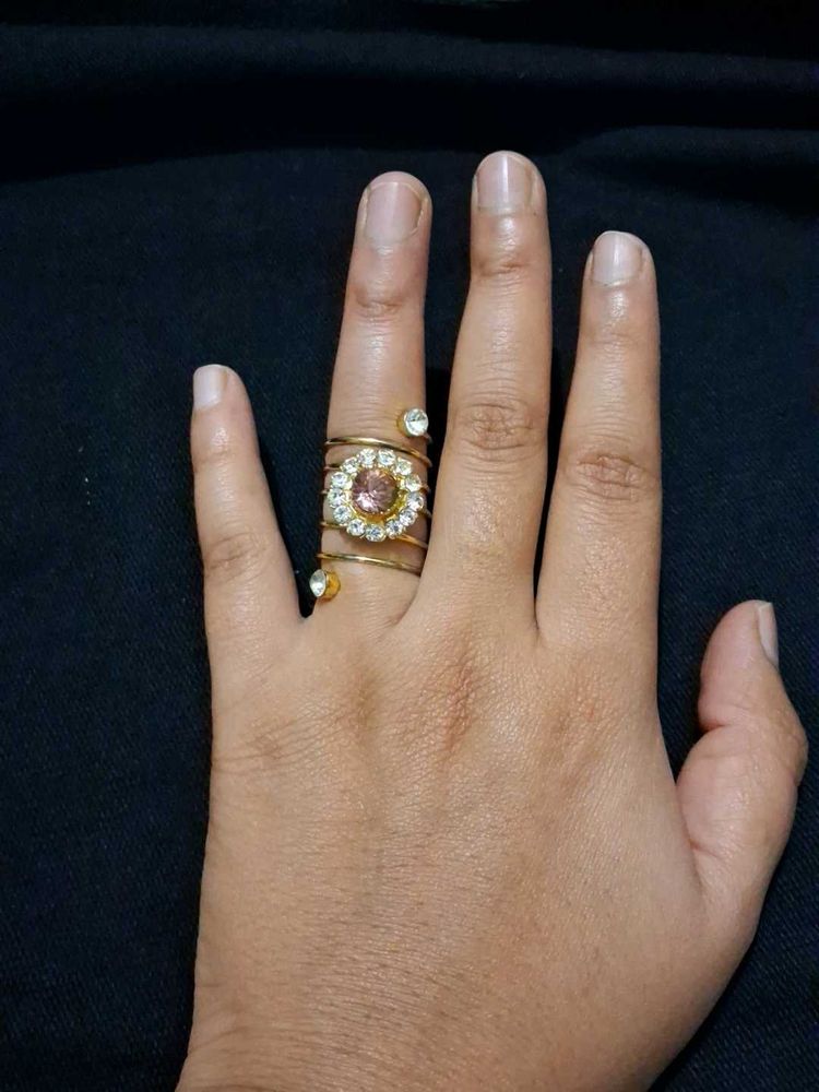 Stylish Pink Stone Ring
