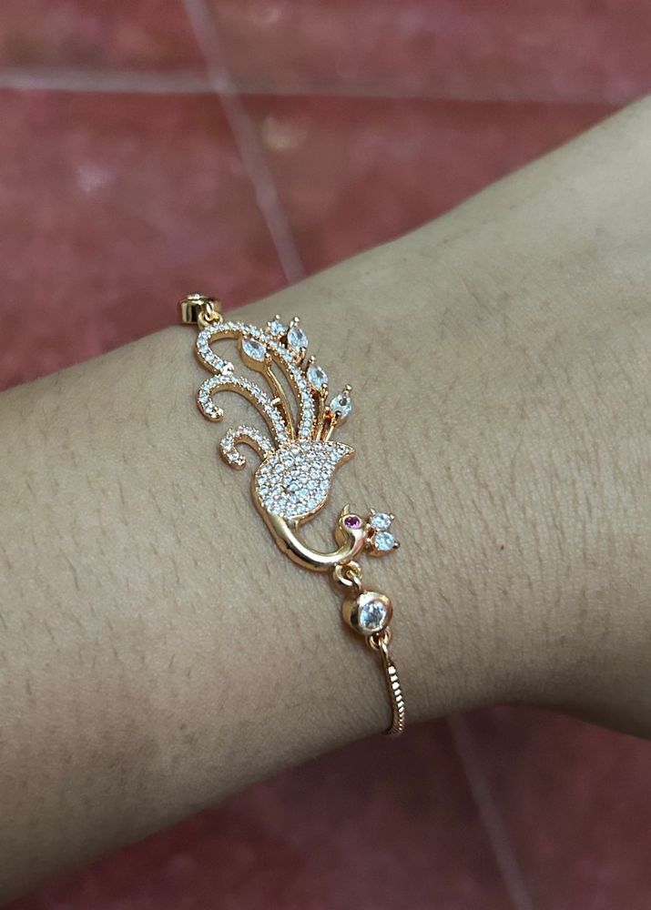 American Diamond Peacock Design Bracelet