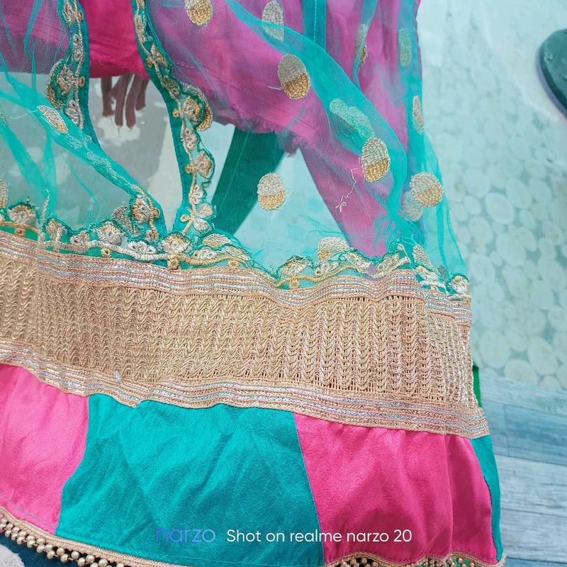 Beautiful Teal &amp; Pink Dupatta