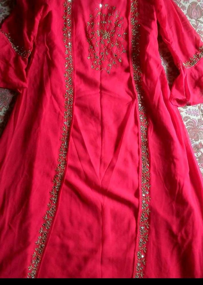 Pink Embellished gown with shrug