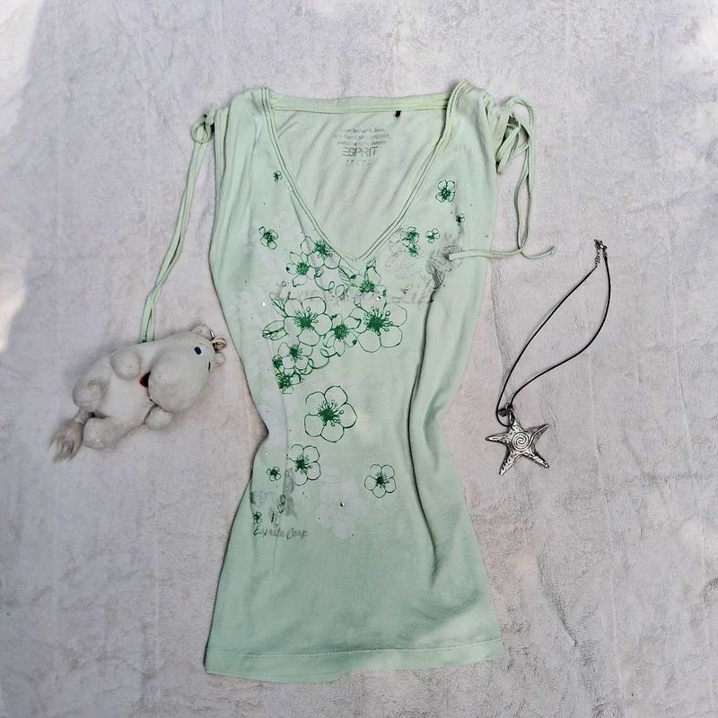 Y2k Printerest Beach Floral Print Top