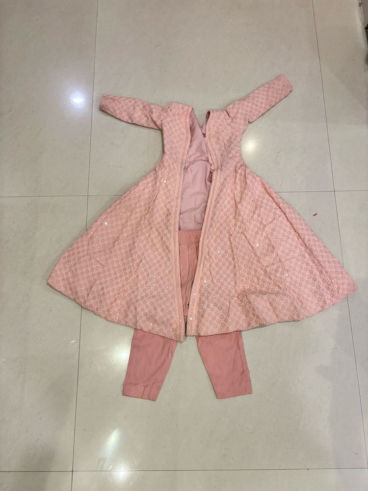 Elegant Pink Embroidered Outfit