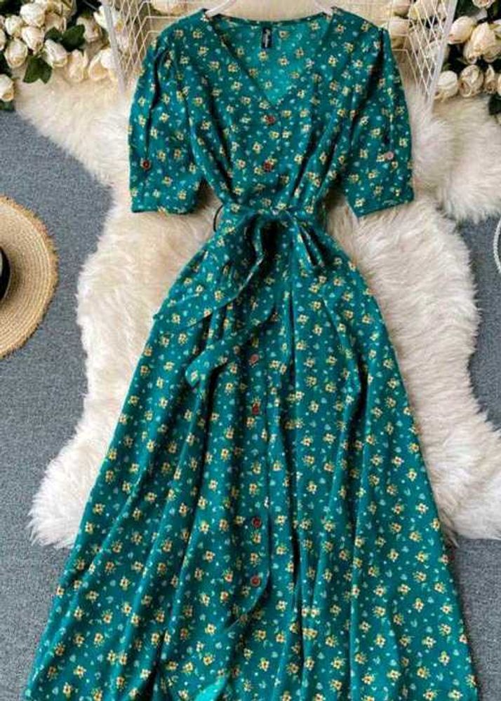 Teal green dress
