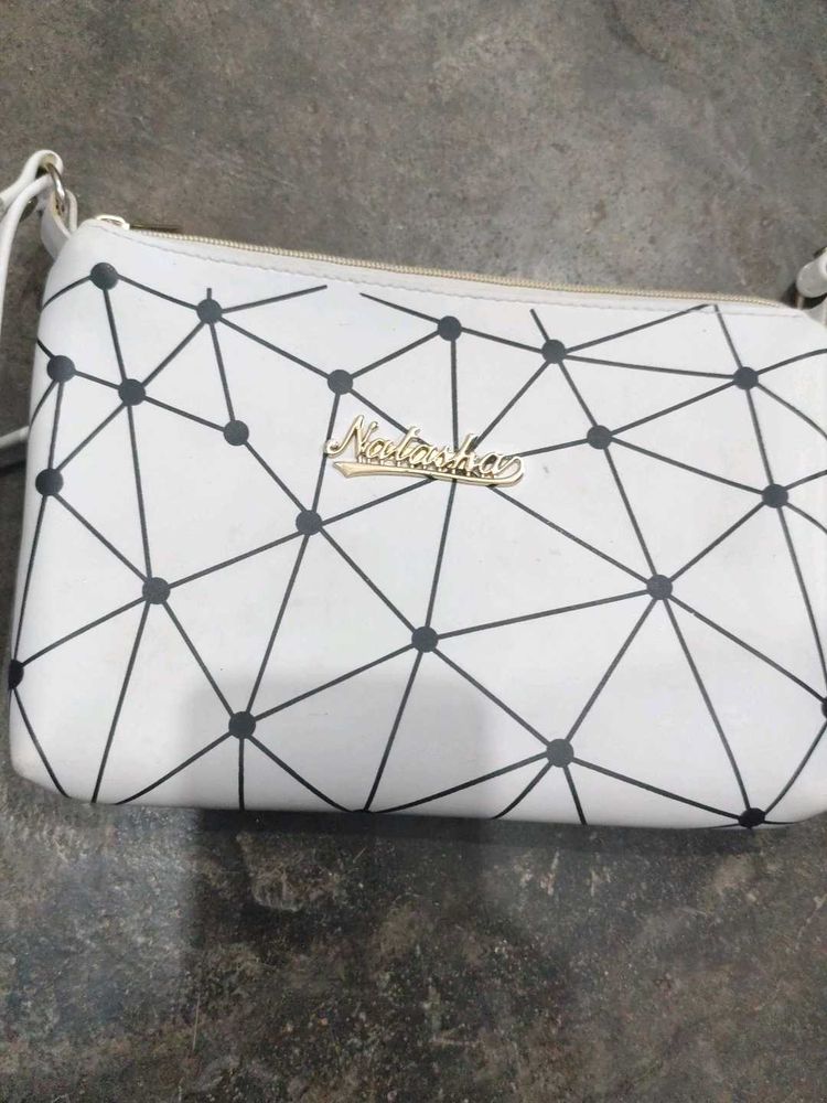 Totally New White Geometric Crossbody Bag