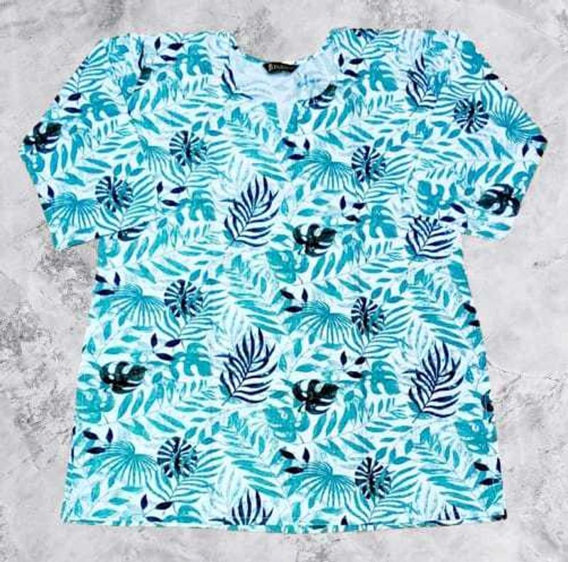 Women&#39;s Short Kurti Floral Hand Blocke Printed