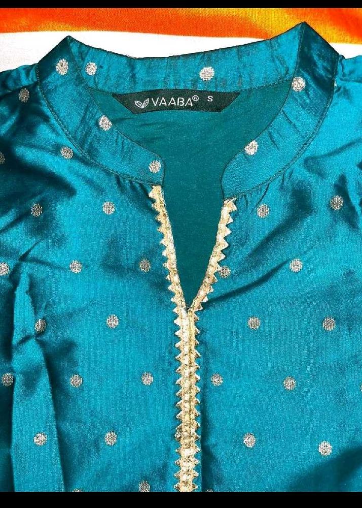 Teal Embroidered Kurta