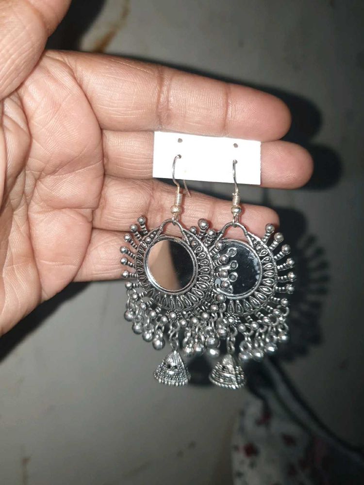 Silver Mirror Earrings