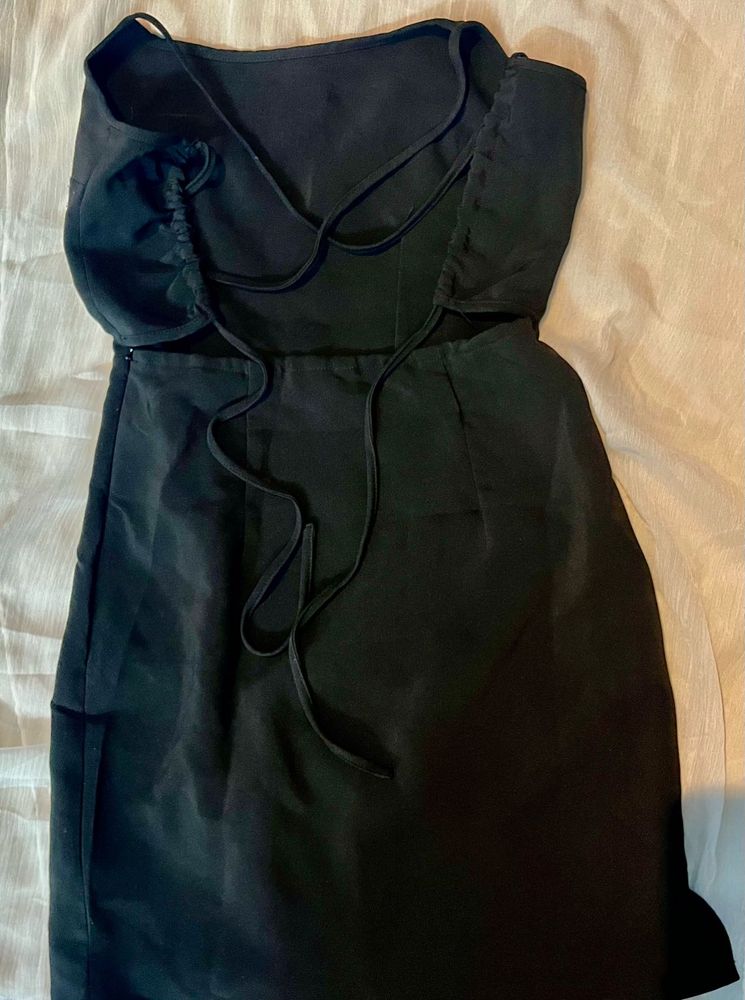 Black Butterfly Backless Dress