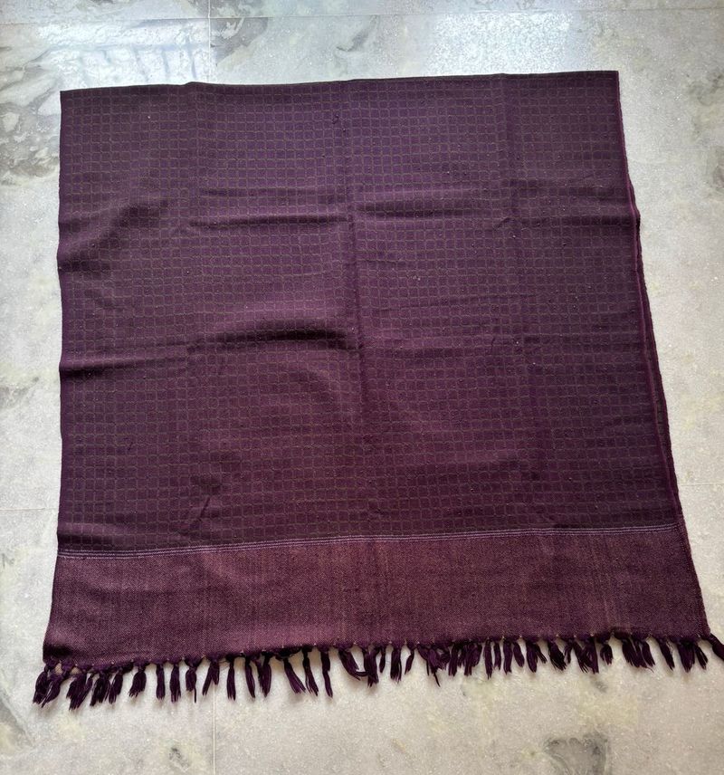 Burgundy Shawl with Tassels