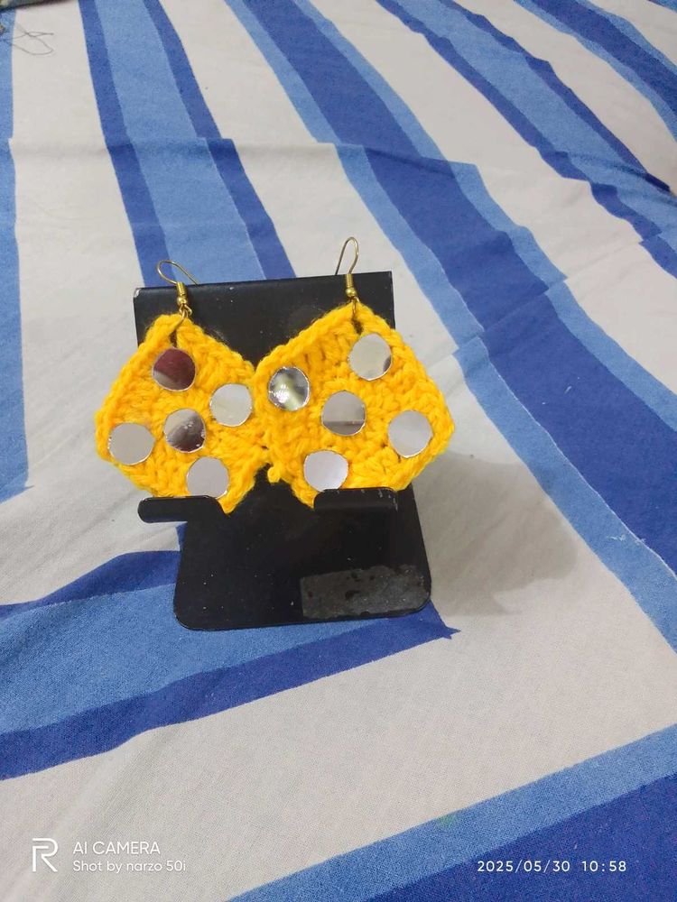 Crochet Earrings With Mirror