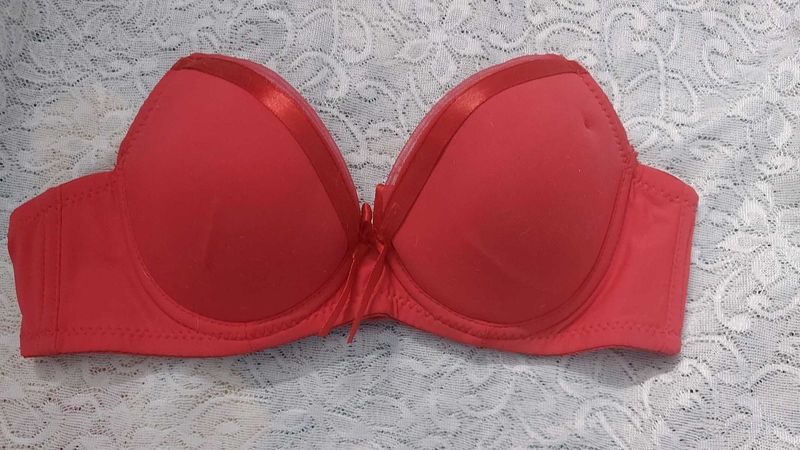 Strapless Red Bra