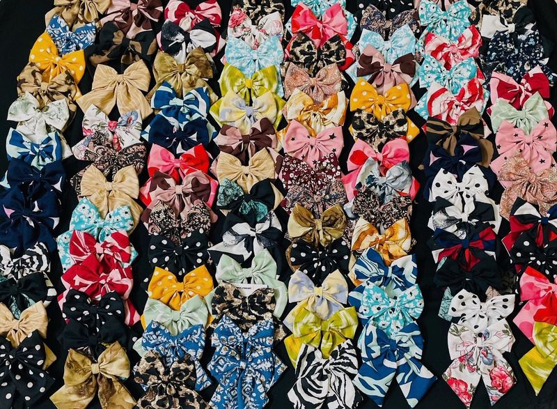 sale live offer printed tail bow clips