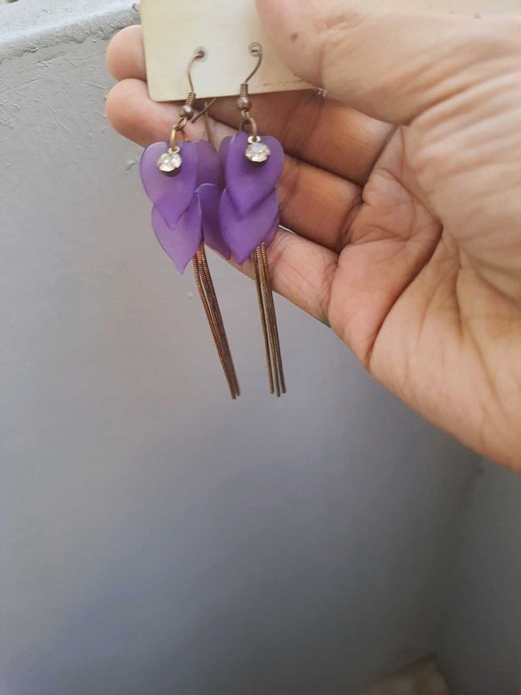 Purple Long Earings