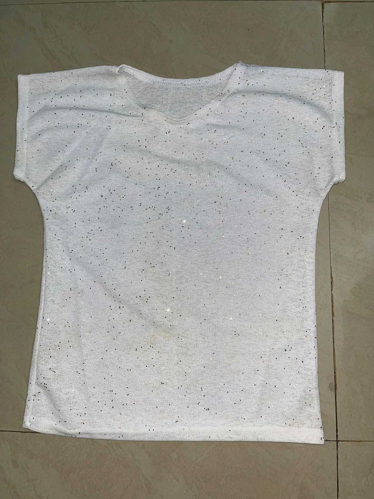 Transparent White Shimmery Top