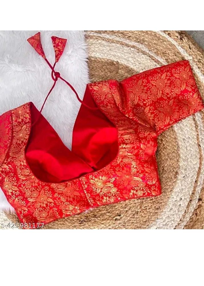 Red &amp; Gold Brocade Blouse