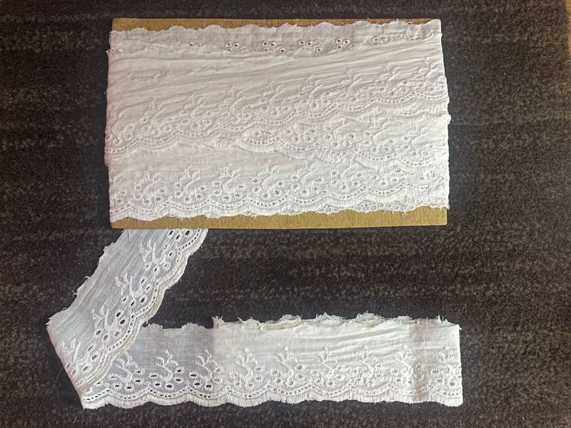 White Embroidered Lace Trim