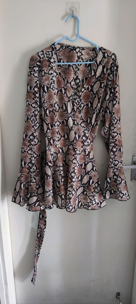 Shein wraparound animal print top