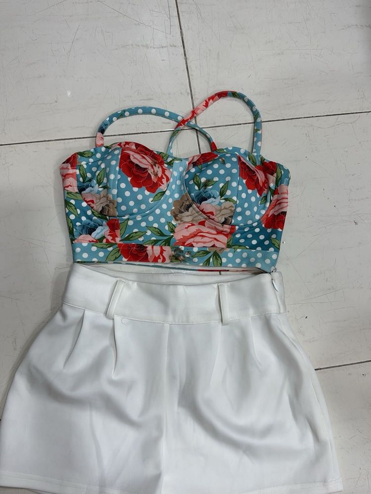 White Shorts Set