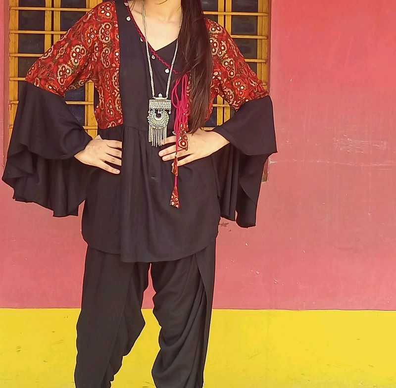 Stylish Top Wid Dhhoti Dress