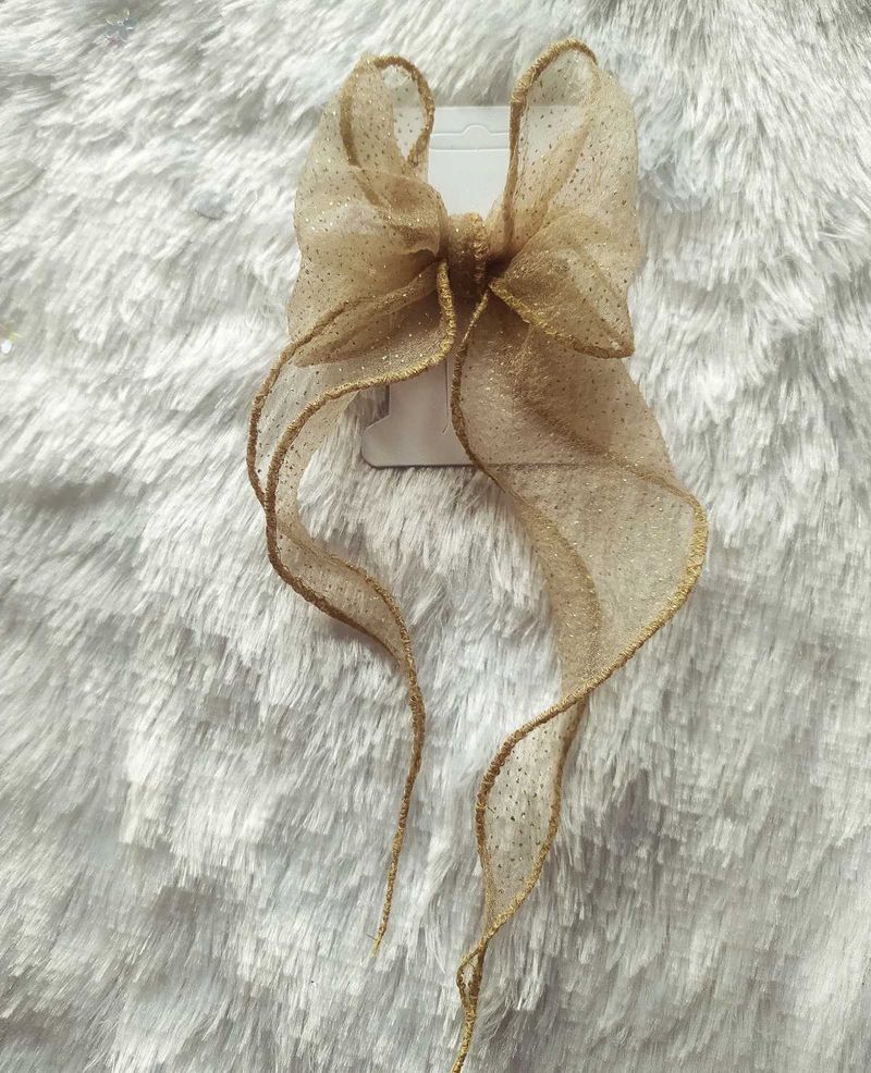 Sparkly Gold Hair Bow
