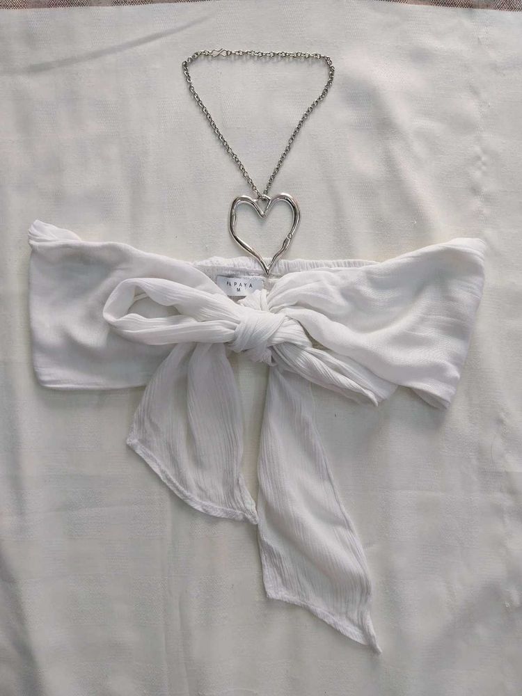 Pintrest Coquette White Bikini Tube Top 🌸