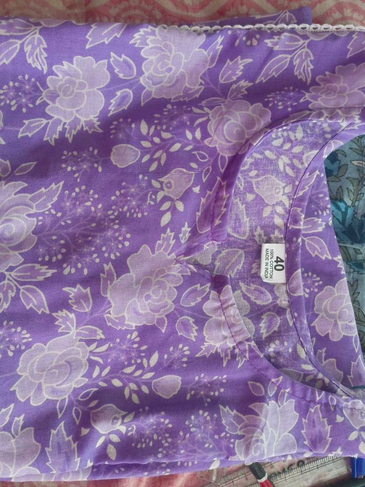 Floral Cotton Kurti, Size 40