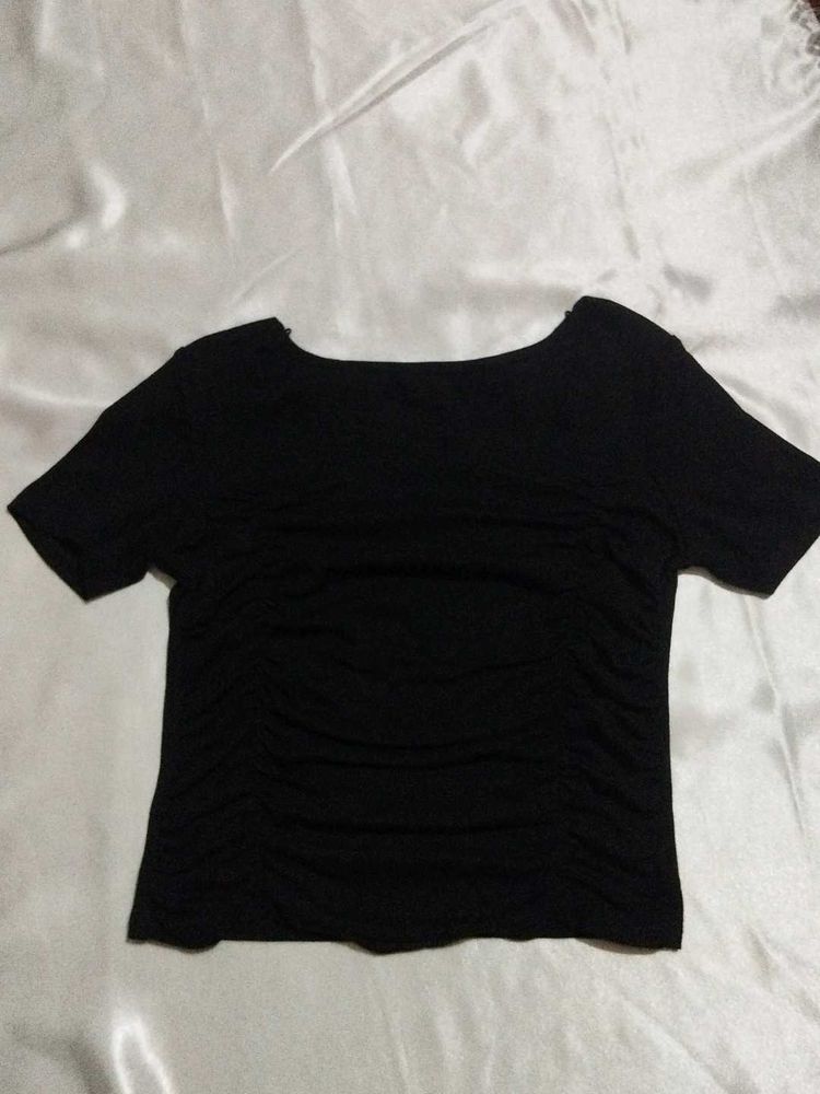 Black Ruched Top