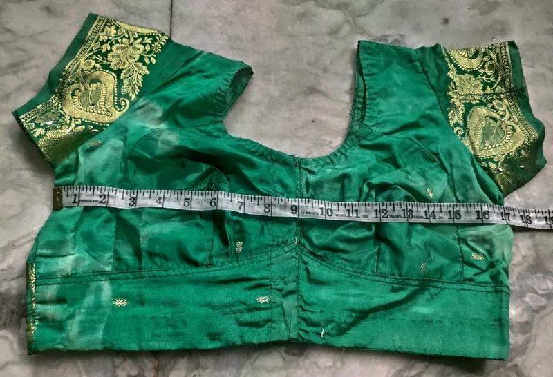 Green Banarasi Silk Blouse,Read Description