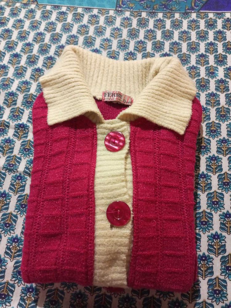 Stylish Pink Knit Cardigan