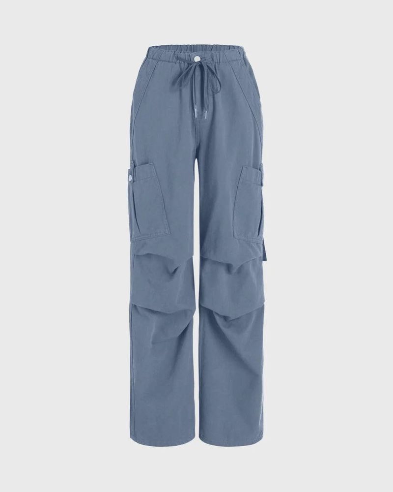Y2K Baggy Fit Women Cargo In Blue