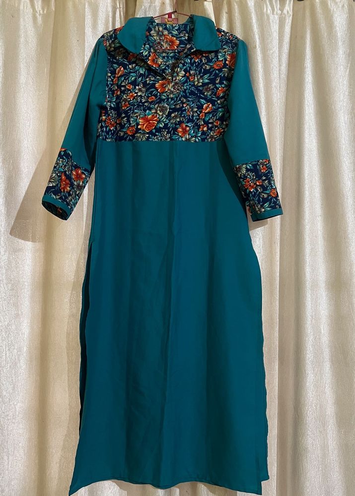 Beautiful Peacock Green Kurta 🤌