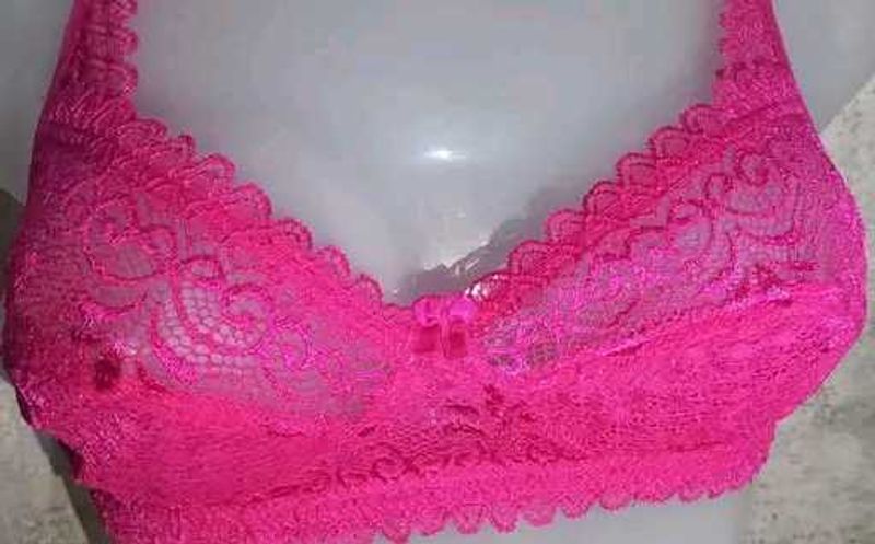 Pink Net Bra