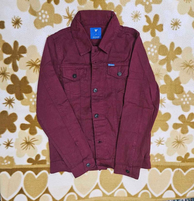 Burgundy Denim Jacket
