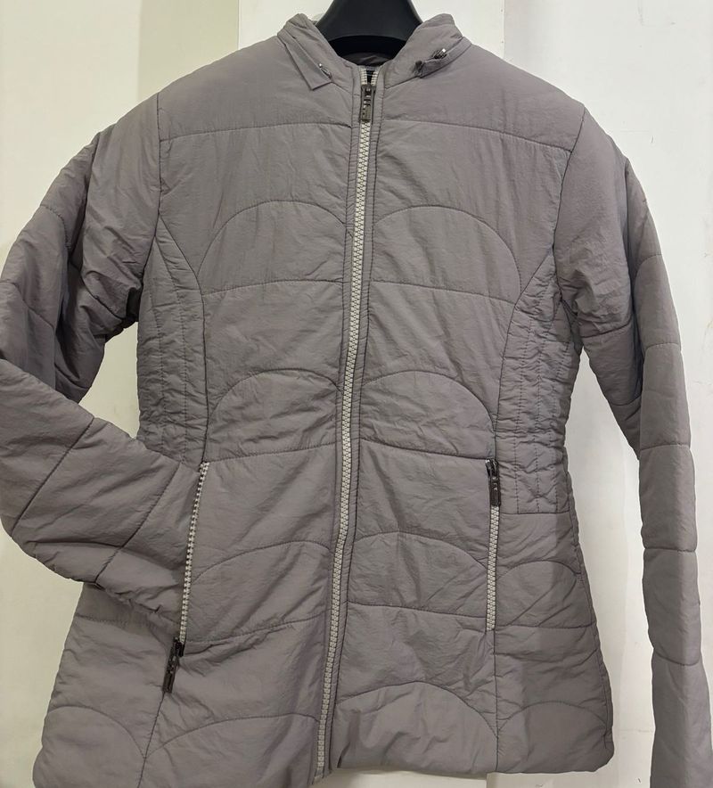 Gray Quilted Jacket