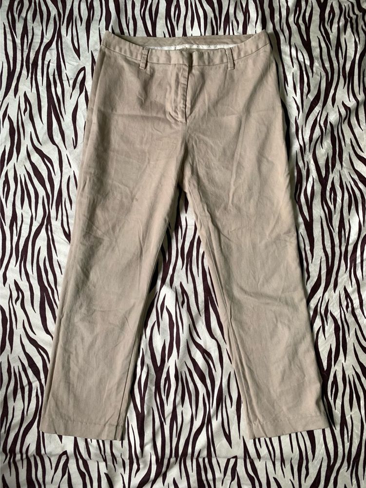 Beige Straight Leg Pants