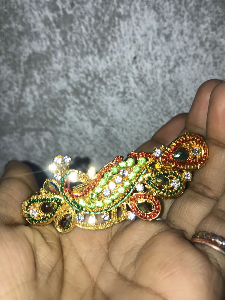 peacock hair clip