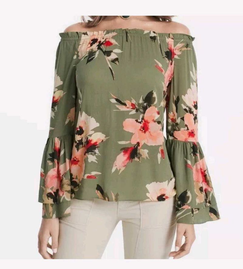 Imported Floral Off Shoulder Top