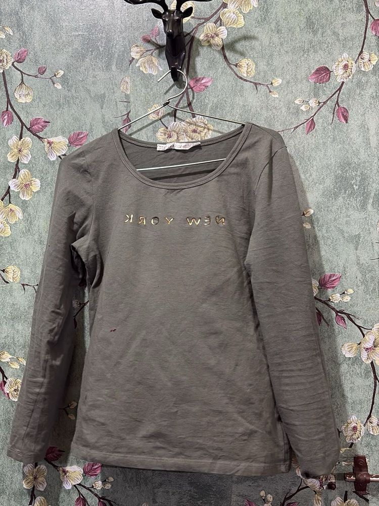 Casual Olive Green fitted Top