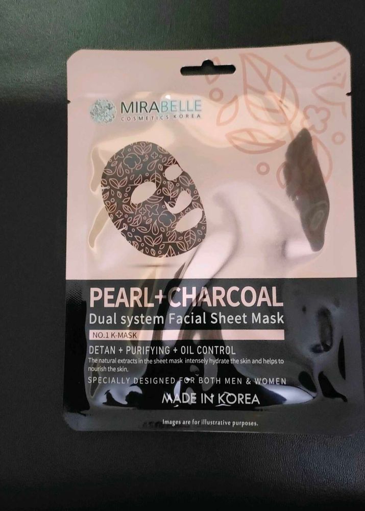 Pearl+Charcoal Facial Sheet Mask