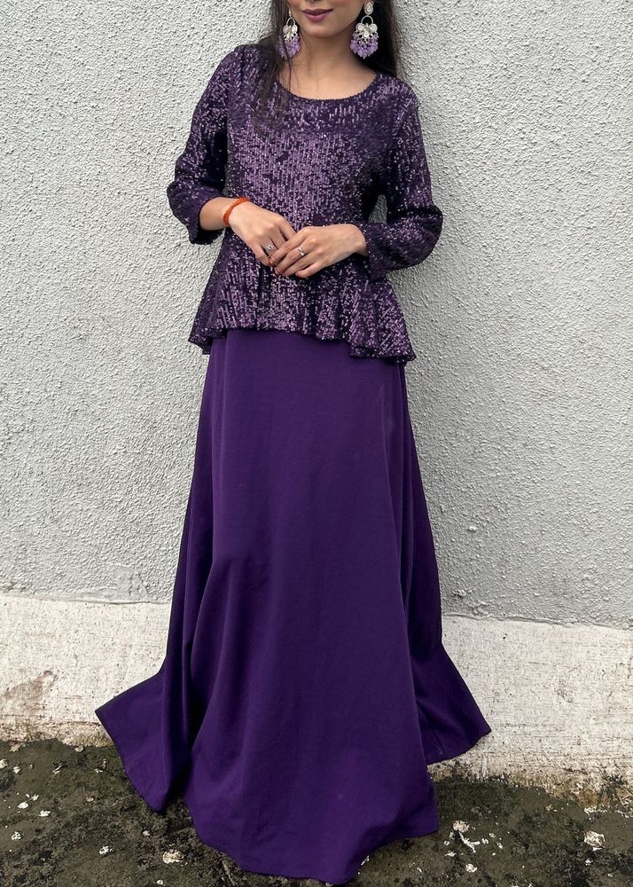 Sparkly Purple Peplum Boutique Dress