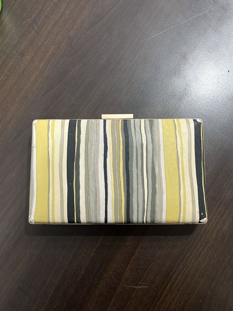 Yellow Striped Clutch