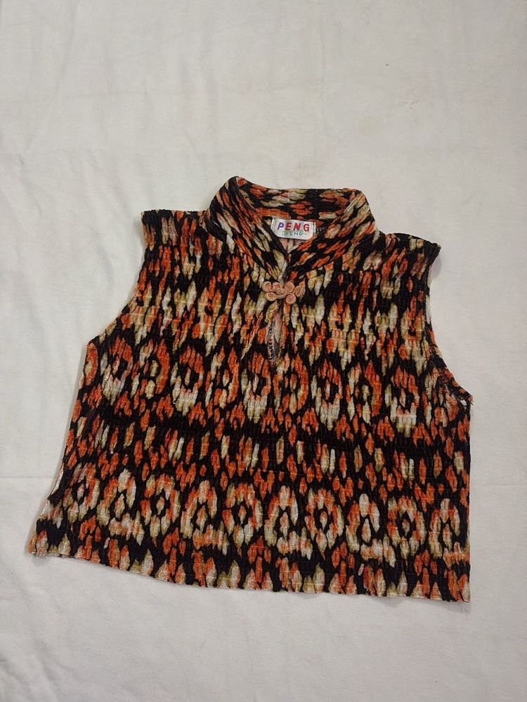 Chinese neck crop top