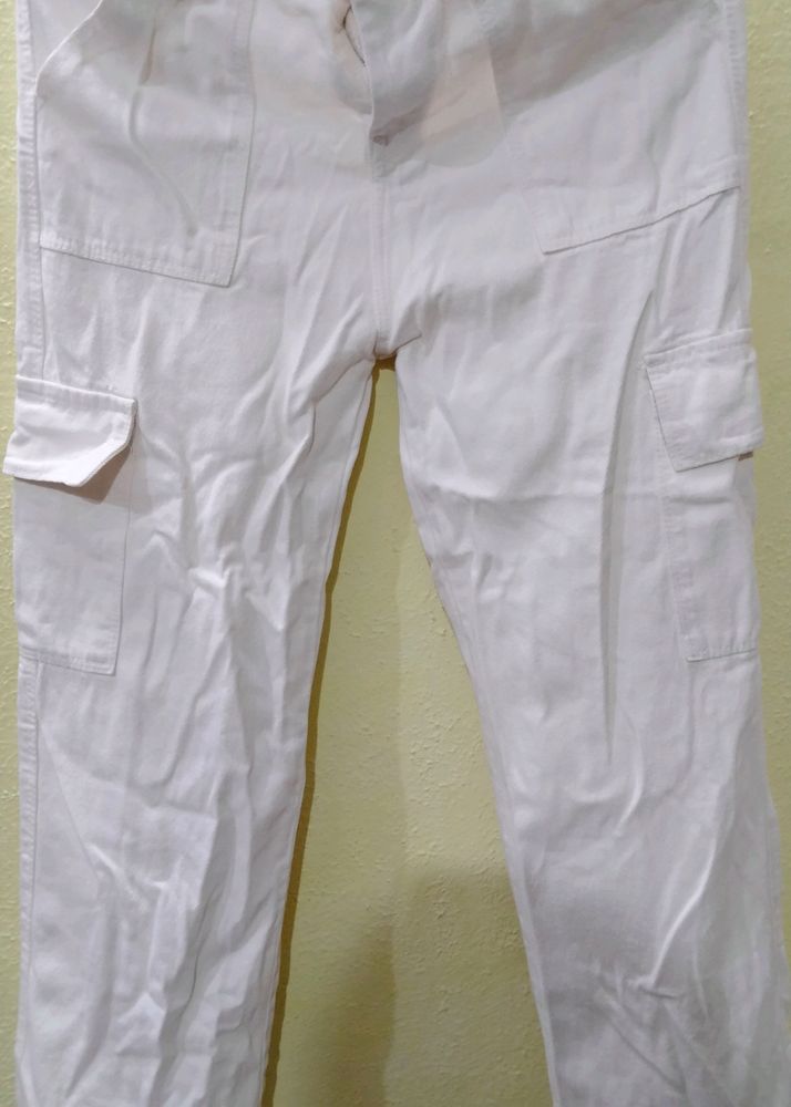 White Cargo Jeans