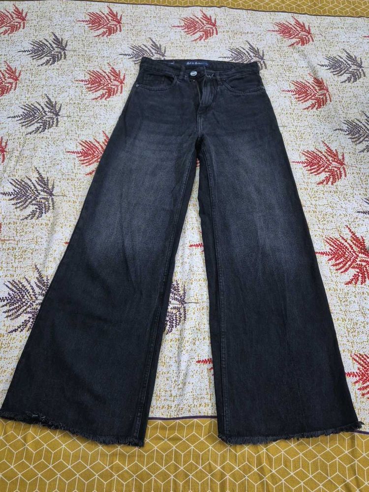 Charcoal Wide Jeans