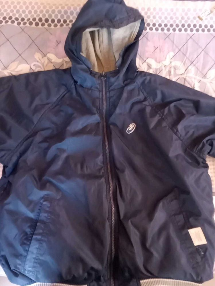 Navy Blue Windbreaker Jacket