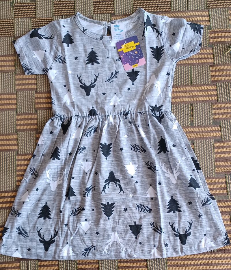 New 3-4Yrs Girl Frock With Sleeve
