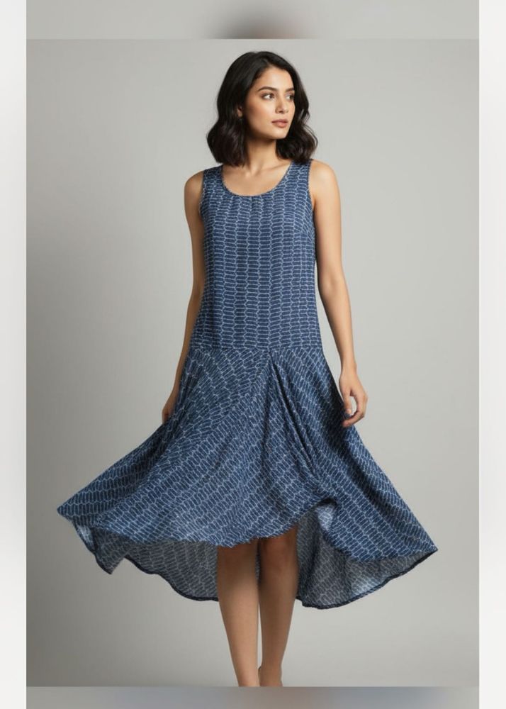 Ritu Kumar Cotton Blue Printed Dress