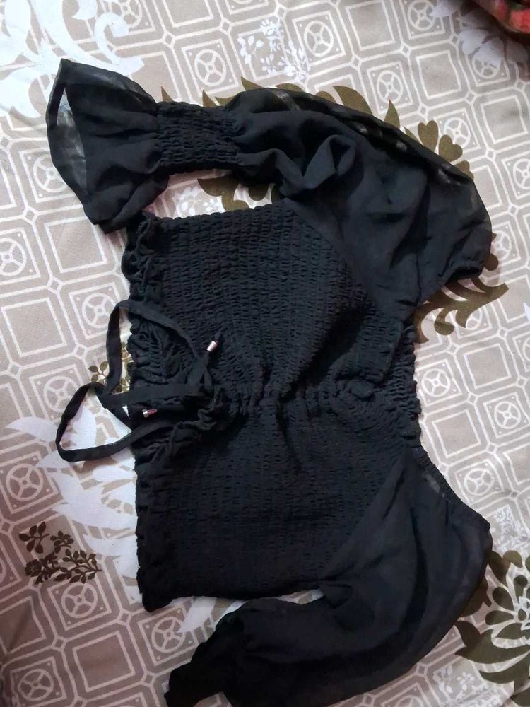 Chic Black Crop Top